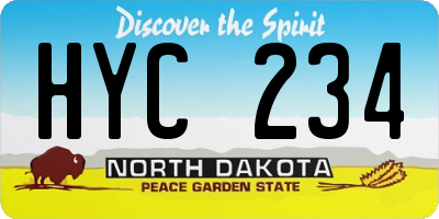 ND license plate HYC234