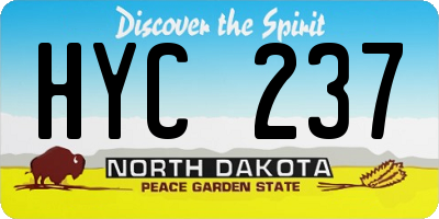 ND license plate HYC237
