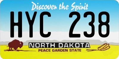 ND license plate HYC238