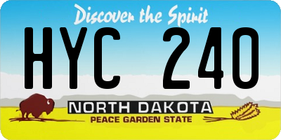 ND license plate HYC240