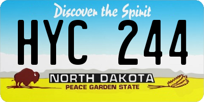 ND license plate HYC244