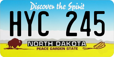 ND license plate HYC245