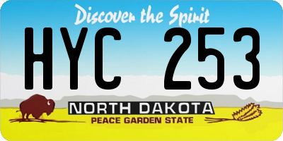 ND license plate HYC253