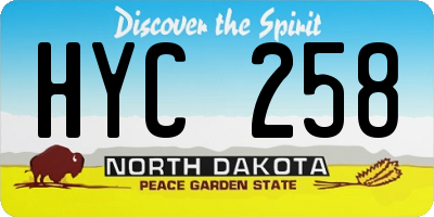 ND license plate HYC258