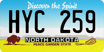 ND license plate HYC259