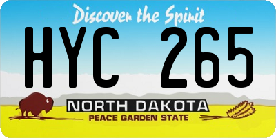 ND license plate HYC265