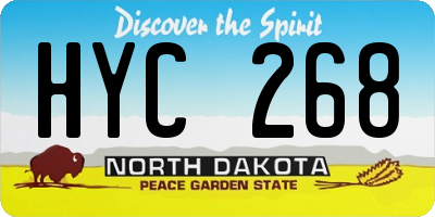 ND license plate HYC268