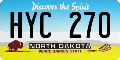 ND license plate HYC270