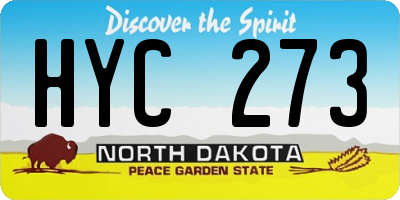 ND license plate HYC273