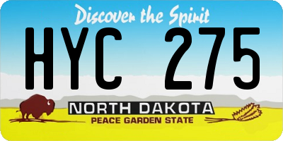 ND license plate HYC275