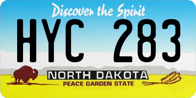 ND license plate HYC283