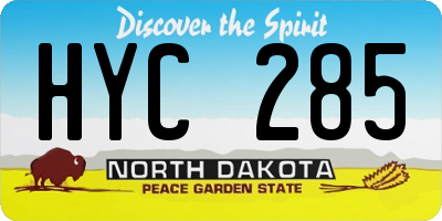 ND license plate HYC285