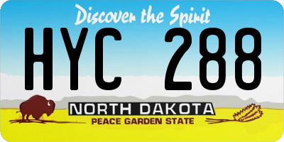ND license plate HYC288