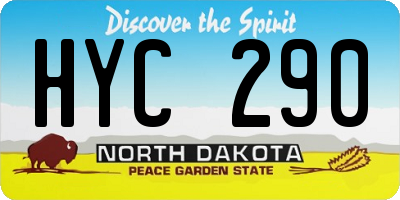 ND license plate HYC290