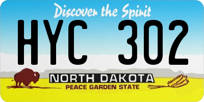 ND license plate HYC302