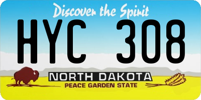 ND license plate HYC308