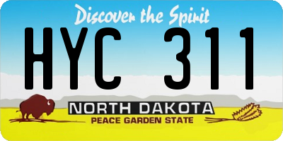 ND license plate HYC311