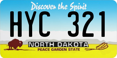 ND license plate HYC321