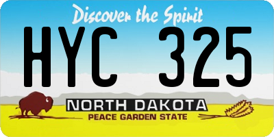 ND license plate HYC325