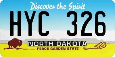 ND license plate HYC326