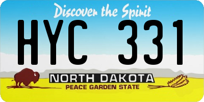 ND license plate HYC331