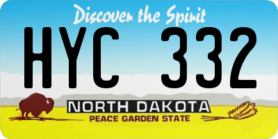 ND license plate HYC332