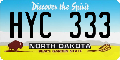 ND license plate HYC333