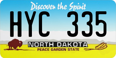 ND license plate HYC335