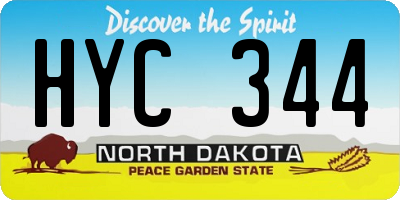 ND license plate HYC344