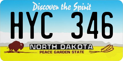 ND license plate HYC346