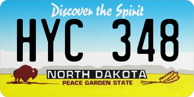 ND license plate HYC348