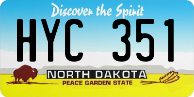 ND license plate HYC351