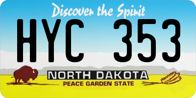 ND license plate HYC353