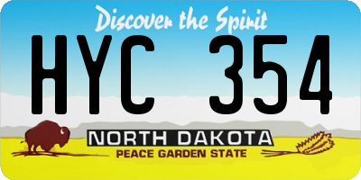 ND license plate HYC354