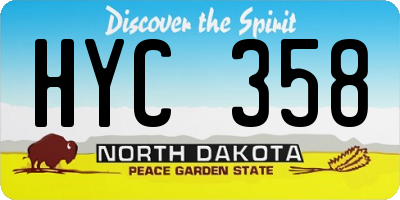 ND license plate HYC358