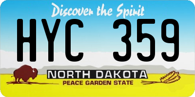 ND license plate HYC359