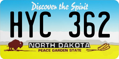 ND license plate HYC362