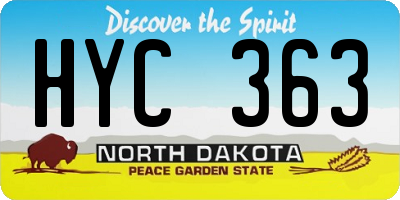 ND license plate HYC363