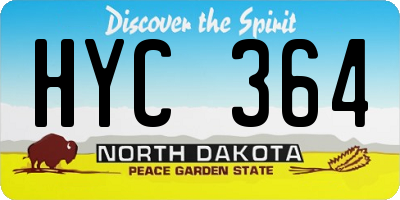 ND license plate HYC364