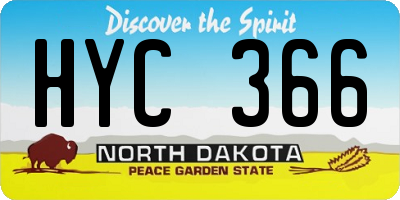 ND license plate HYC366