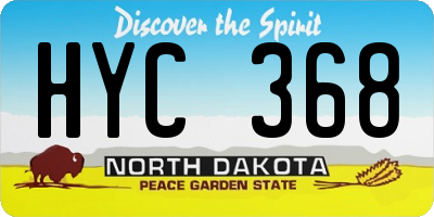 ND license plate HYC368