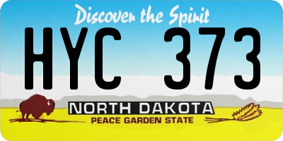 ND license plate HYC373