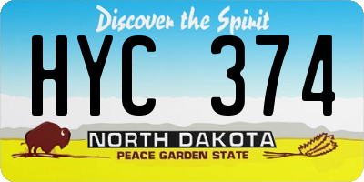 ND license plate HYC374
