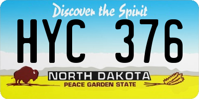 ND license plate HYC376