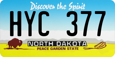 ND license plate HYC377