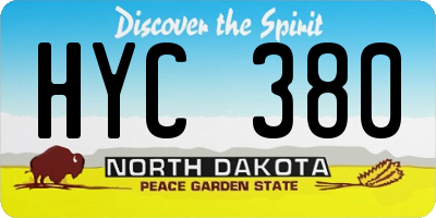 ND license plate HYC380