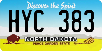 ND license plate HYC383