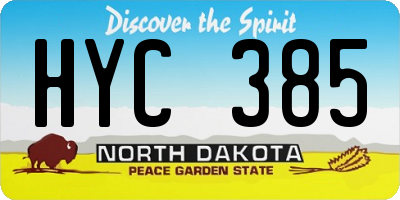 ND license plate HYC385