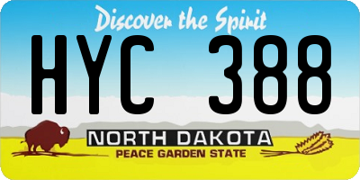 ND license plate HYC388