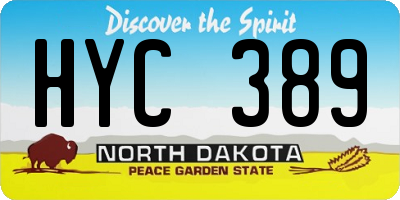 ND license plate HYC389